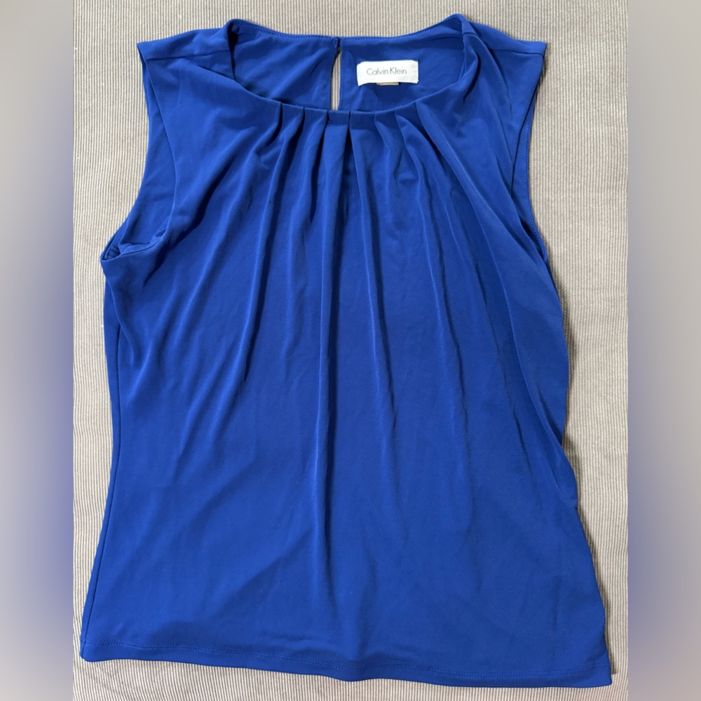 Calvin Klein Royal Blue Gathered Top